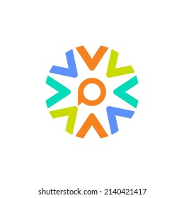 Initial Letter Q and Sun Logo design vector illustration template. Sun logo icon vector. Sun logo design template. Simple logo sunshine on the trendy Design. Power energy Design template