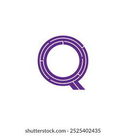 Initial Letter Q Technology Logo Design Template Element Vector image .Letter q technology logo font digital design vector image
