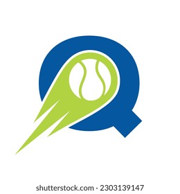 Initial Letter Q Tennis Club Logo Design Template. Tennis Sport Academy, Club Logo