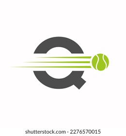 Initial Letter Q Tennis Logo. Tennis Sports Logotype Symbol Template
