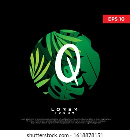 initial letter q tropical logo. modern icon, template design