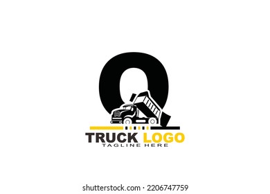 initial Letter Q truck logo