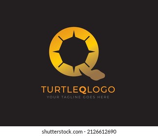 initial letter q as turtle logo template	