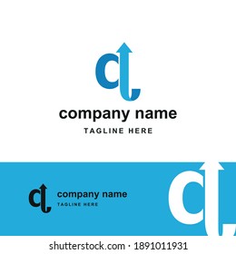 initial letter q with upward arrow for finance, development, success, training business logo concept
