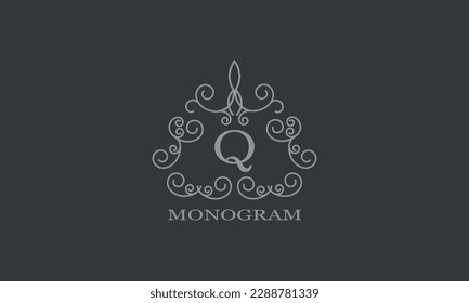 Initial letter Q vector logo design for monogram, business, greeting card, sign.