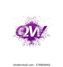 Letra inicial Q y W, icono del logotipo QW Abstract Ink Spaltter. Purple splash con el concepto de diseño vectorial del logotipo de letra oculta