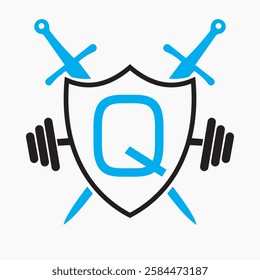 Initial Letter Q Warrior Logo Design Concept For Security, Safety and Defense Symbol 