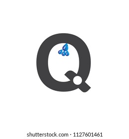 Initial Letter Q With Water Drop Logo