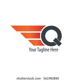Initial Letter Q With Wings Design Logo
