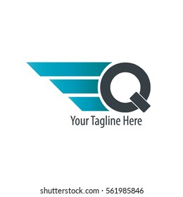 Initial Letter Q With Wings Design Logo