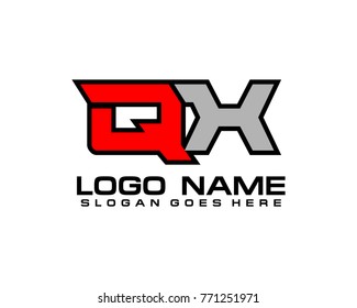 Initial letter Q & X logo template vector