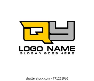 Initial letter Q & Y logo template vector