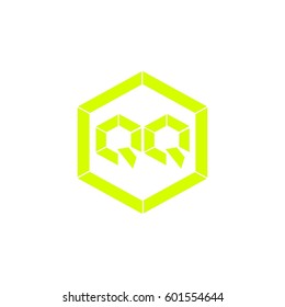 initial letter q yellow color logo vector