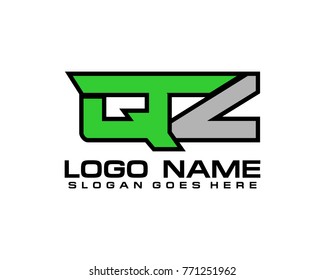 Initial letter Q & Z logo template vector