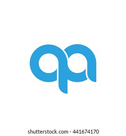 initial letter qa linked round lowercase logo blue