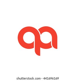 initial letter qa linked round lowercase logo red