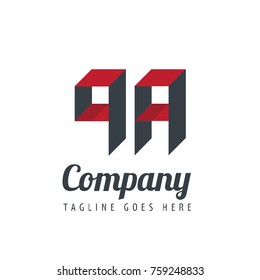 Initial Letter QA Logo With Ribbon Style