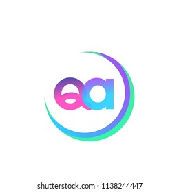 initial letter QA logotype company name, coloreful and swoosh design. vector logo for business and company identity.