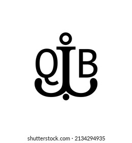 Anfänglicher Brief QB Anker einfaches Logo.