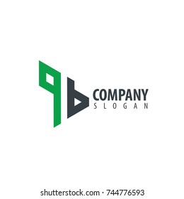 Initial Letter QB Linked Triangle Design Logo