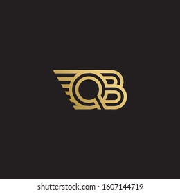 Initial Letter QB linked uppercase overlap modern gold logo vector design template. Suitable for business, consulting group company.
