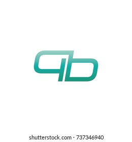 initial letter qb thin logo design