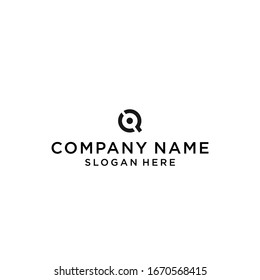 initial letter qc or cq logo design vector illustration template