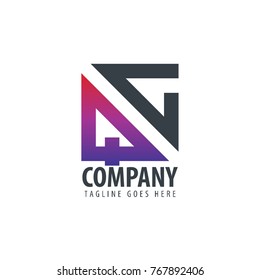 Initial Letter QC Design Logo
