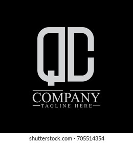 Initial Letter QC Linked Box Design Logo