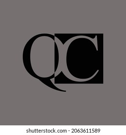initial letter QC logo design