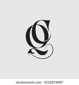 Initial letter QC logo design 