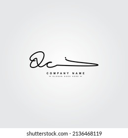 Anfangsbuchstaben QC-Logo - handgeschriebenes Signaturlogo