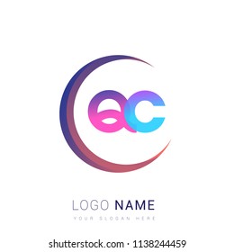 initial letter QC logotype company name, coloreful and swoosh design. vector logo for business and company identity.