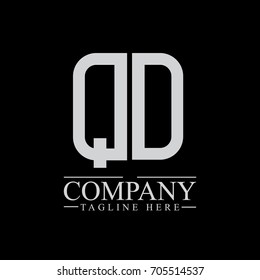 Initial Letter QD Linked Box Design Logo