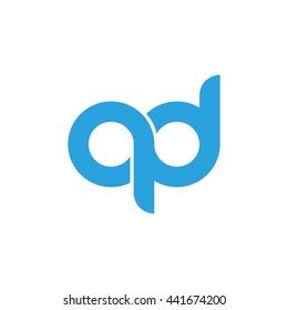 initial letter qd linked round lowercase logo blue