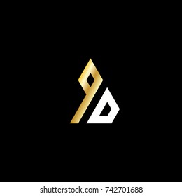 Initial Letter QD Linked Triangle Design Logo