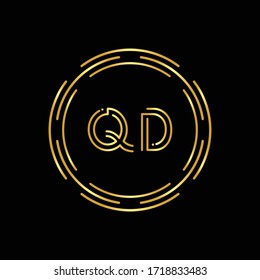 Initial Letter QD Logo Design Vector Template. Digital Abstract Circle QD Letter Logo Design
