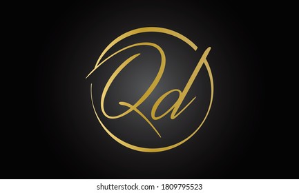 Letra inicial diseño del logotipo QD con plantilla vectorial moderna de tipografía de negocios. Diseño de logotipo de letras QD aisladas creativas