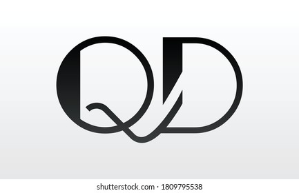 Initial letter QD logo design with modern business typography vector template. Creative isolated QD letter logo design