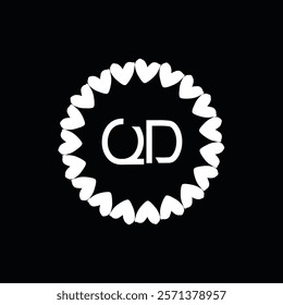 Initial letter QD logo design 
