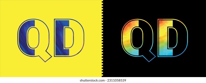 Initial letter QD logo Icon vector design template. Premium luxurious logotype for corporate business identity