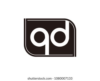 Initial letter qd lowercase logo black and white