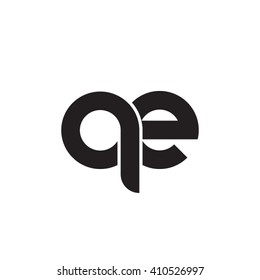 initial letter qe linked round lowercase monogram logo black