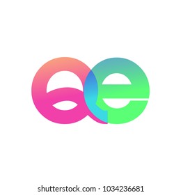 Initial Letter QE Lowercase Logo green, pink and Blue, Modern and Simple Logo Design.