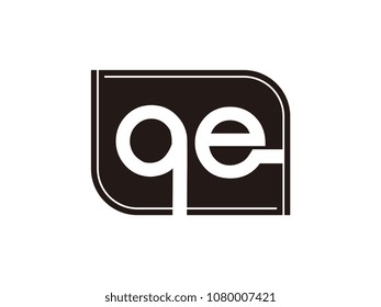 Initial letter qe lowercase logo black and white