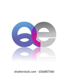 Initial Letter QE Lowercase overlap Logo Blue, pink and grey, Modern and Simple Logo Design.