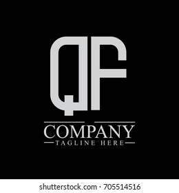 Initial Letter QF Linked Box Design Logo