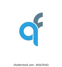 initial letter qf linked round lowercase logo blue