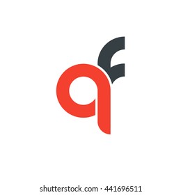 initial letter qf linked round lowercase logo red