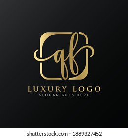 Initial Letter QF Logo Design Vector Template. Modern Luxury QF Letter Logo Design